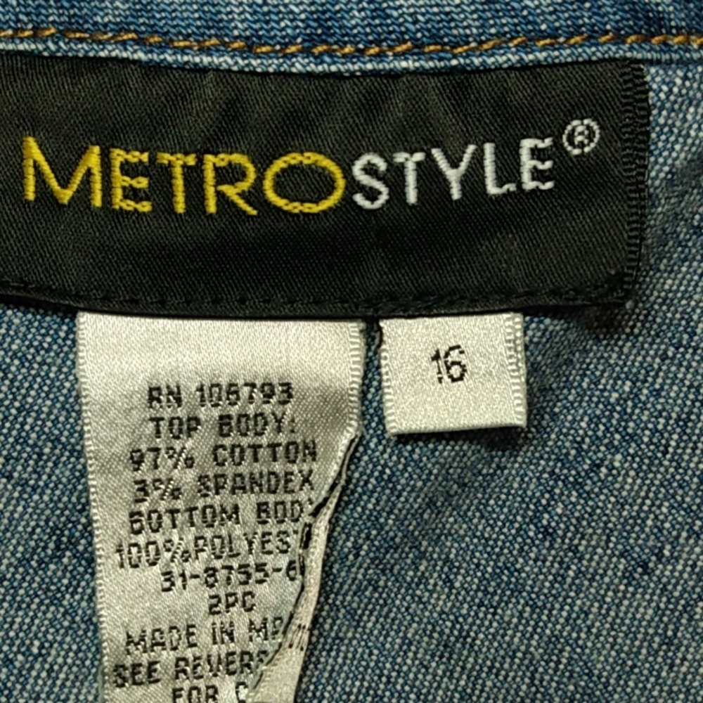 Women's denim top with sheer bottom - Picture 6 of 6